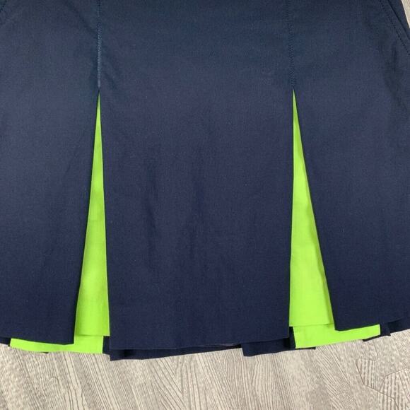 Golfino Skort Womens 4 Black Neon Green Peekaboo Pleated Techno Stretch Side Zip - Picture 3 of 15